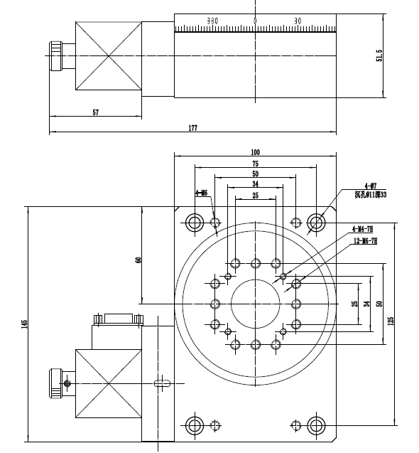 PX110-100H高精度电动旋转台 100 200高精旋转台 分度盘 转盘