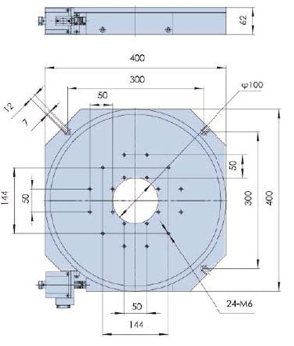 PX110-400 精密型电动旋转台（蜗轮蜗杆）旋转台 任意角度分度盘