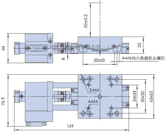 PJ110-15 精密型电动角位台（蜗轮蜗杆） ±15° 台面尺寸65*65