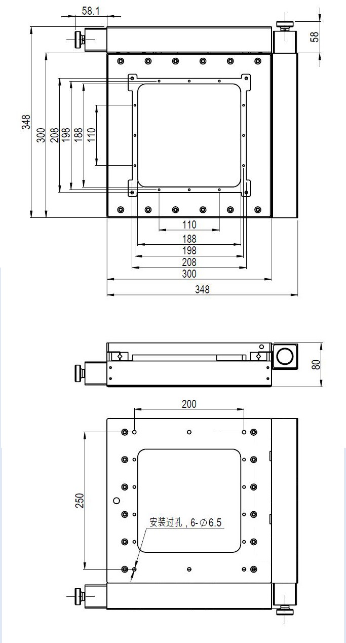 PT-XY100精密电动整体位移台光学二维平移台行程100×100滑台模组