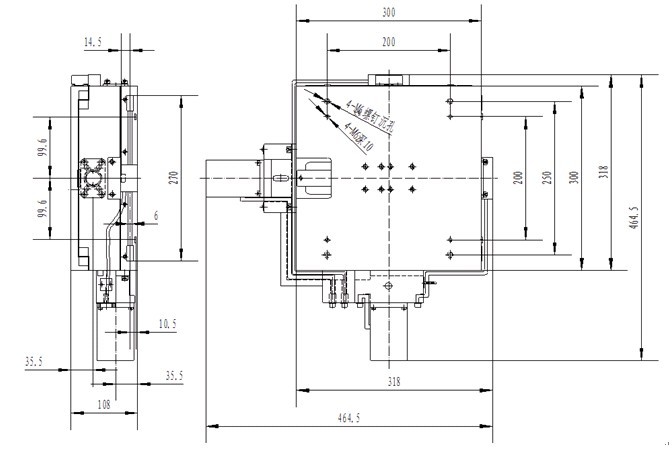 PT-XY170高精密螺杆电动XY整体平移台 台面尺寸300*300 行程170m