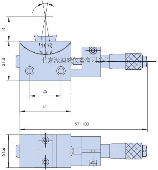 PT-SD309 精密型手动角位台 分厘卡 微分头 手动位移台