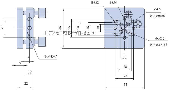 PQ230-5 精密型手动倾斜台（双轴） 倾斜平台 调整台