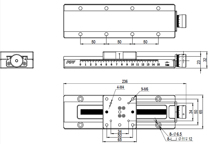 轻载型测微鼓操作的平移台 丝杆调节平移台 手动平移台PT76-150G