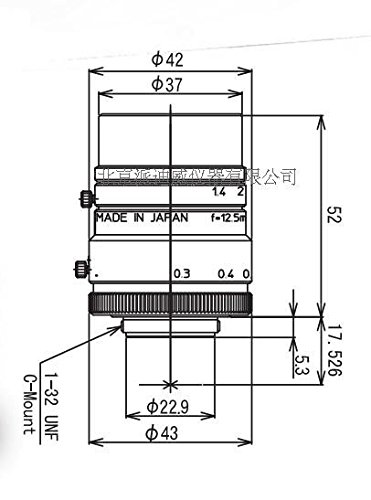 kowa物镜LM12HC-SW 1英寸近红外/短波红外镜头 显微镜物镜焦距12