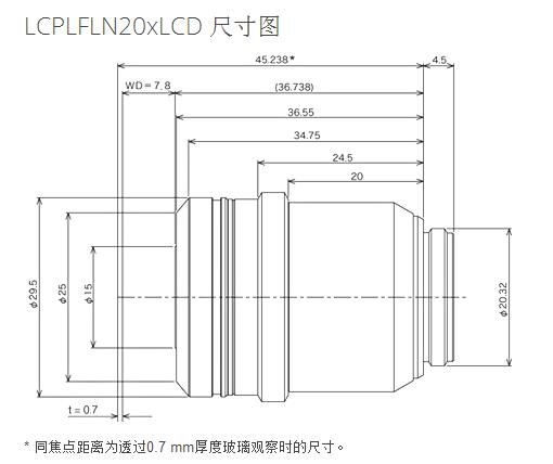 奥林巴斯 液晶长工作距离平场半复消色差物镜 LCPLFLN-LCD