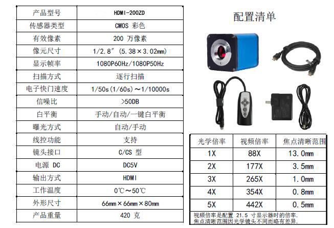 HDMI-200ZD 自动对焦相机 摄像头 CCD HDMI高清摄像头 实时对焦