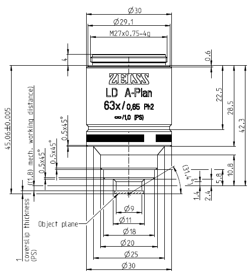 LD A-Plan 20x/0.35 Ph2 M27蔡司物镜