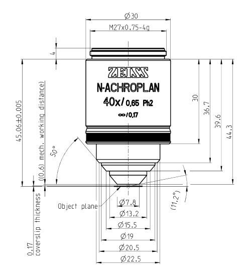 蔡司物镜Objective N-Achroplan 20x/0.45 Ph2 M27