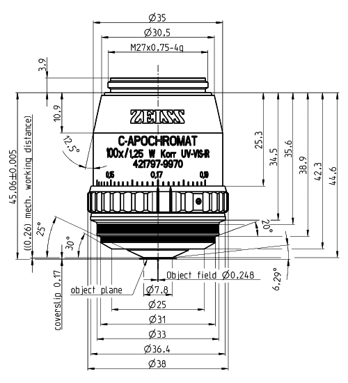 Objective C-Apochromat 40x/1.20 W Corr M27蔡司物镜