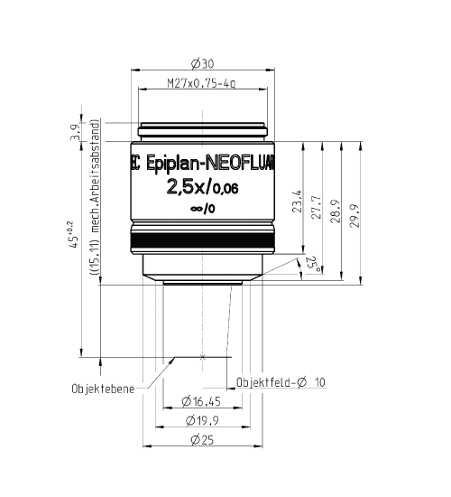 蔡司物镜Objective EC Epiplan-Neofluar 1.25x/0.03 M27