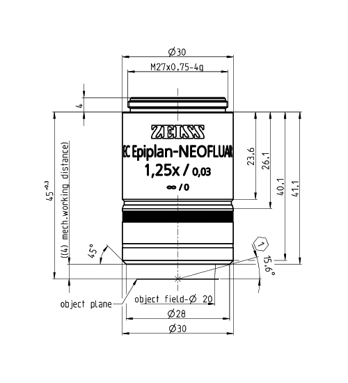 蔡司物镜Objective EC Epiplan-Neofluar 1.25x/0.03 M27