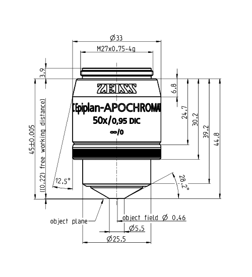 蔡司物镜Objective C Epiplan-Apochromat 5x/0.2 DIC M27