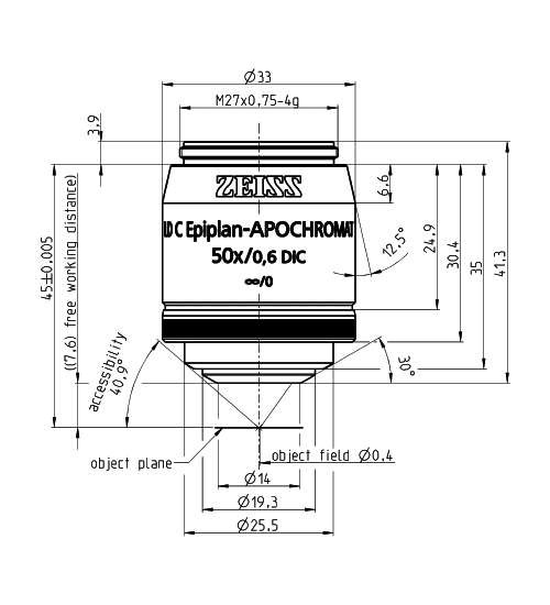 蔡司物镜Objective C Epiplan-Apochromat 5x/0.2 DIC M27