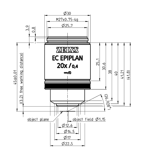 蔡司物镜Objective EC Epiplan 5x/0.13 M27