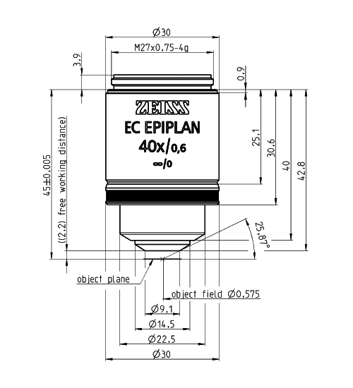 蔡司物镜Objective EC Epiplan 5x/0.13 M27