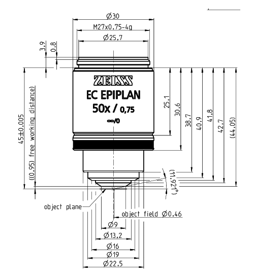 蔡司物镜Objective EC Epiplan 5x/0.13 M27