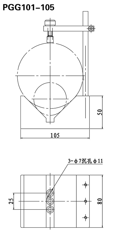 支撑杆 V型架 V型槽激光器固定架 PGG101-105