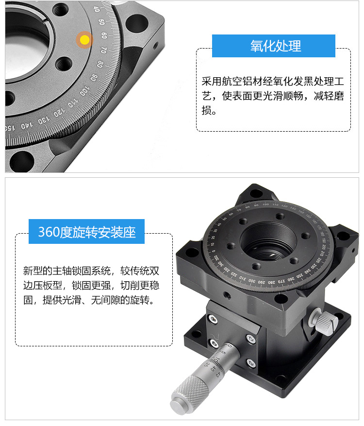 手动旋转镜架360度分度台光学实验室透镜调整架 PT-SD92