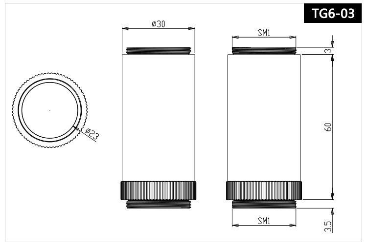 屏蔽套管组件透镜套管遮光组件带SM1外螺纹透镜套管