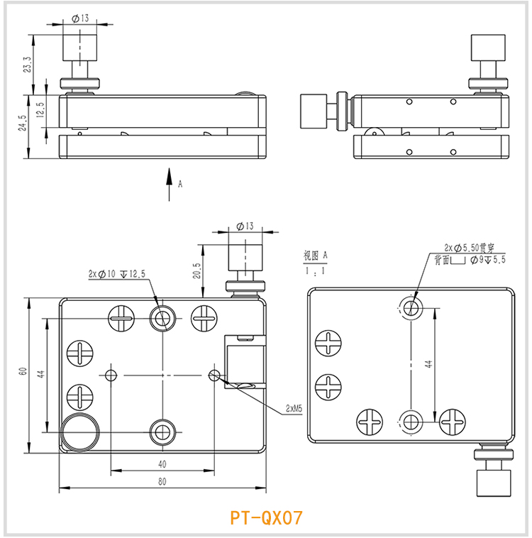 PT-QX07 手动双轴倾斜台