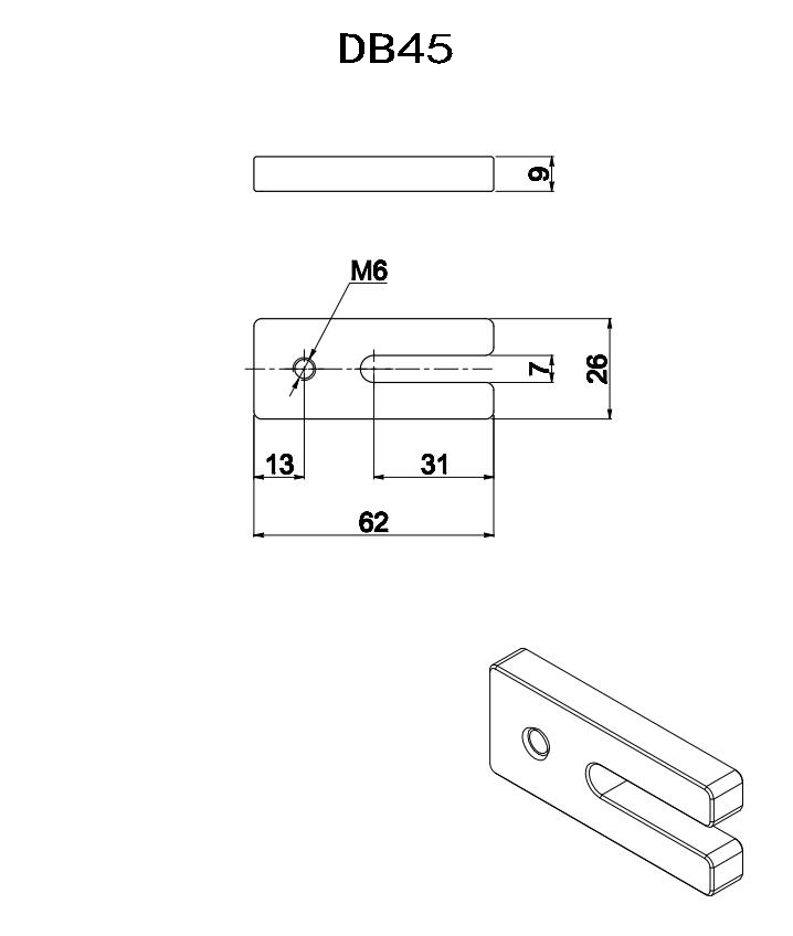 DB02/DB45 底板 光学台移动架 光学平台滑动块 连接板 固定板 固定块