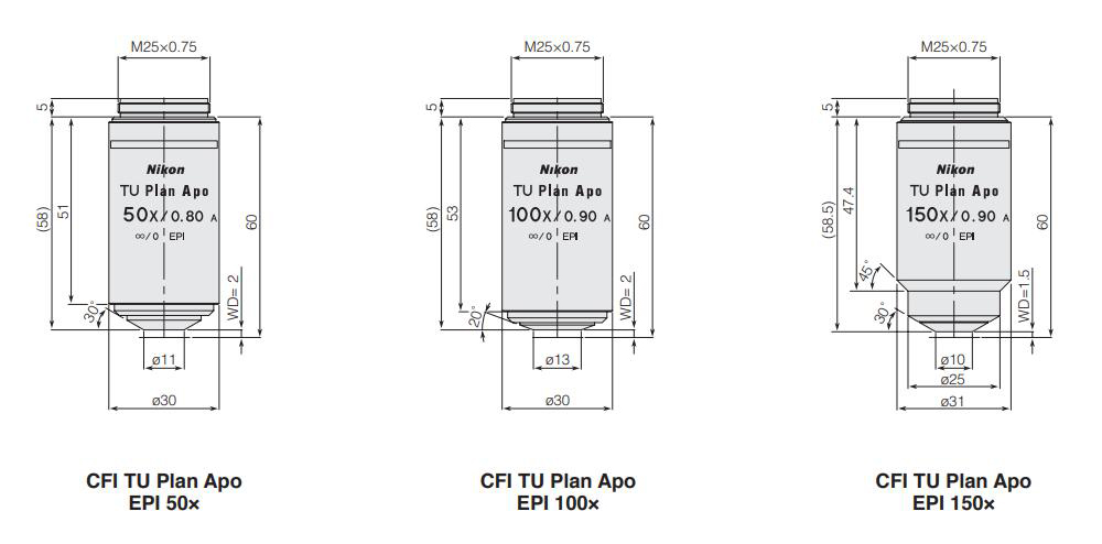 尼康CFI TU Plan Apo EPI/BD高分辨率物镜用于暗场/明场