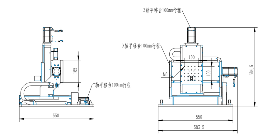 PT-DD100XYZ三轴联动位移系统 XYZ行程100mm