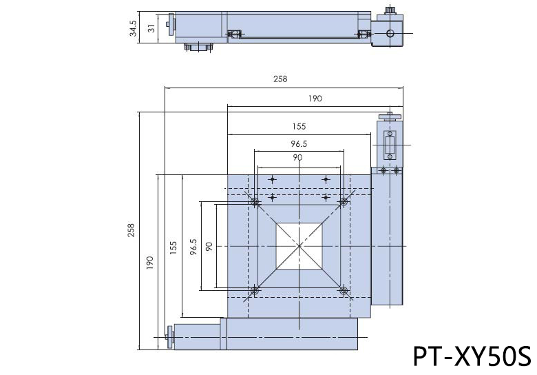 PT-XY50 电动整体组合台 双轴电动滑台 电动位移台 平移台 50行程
