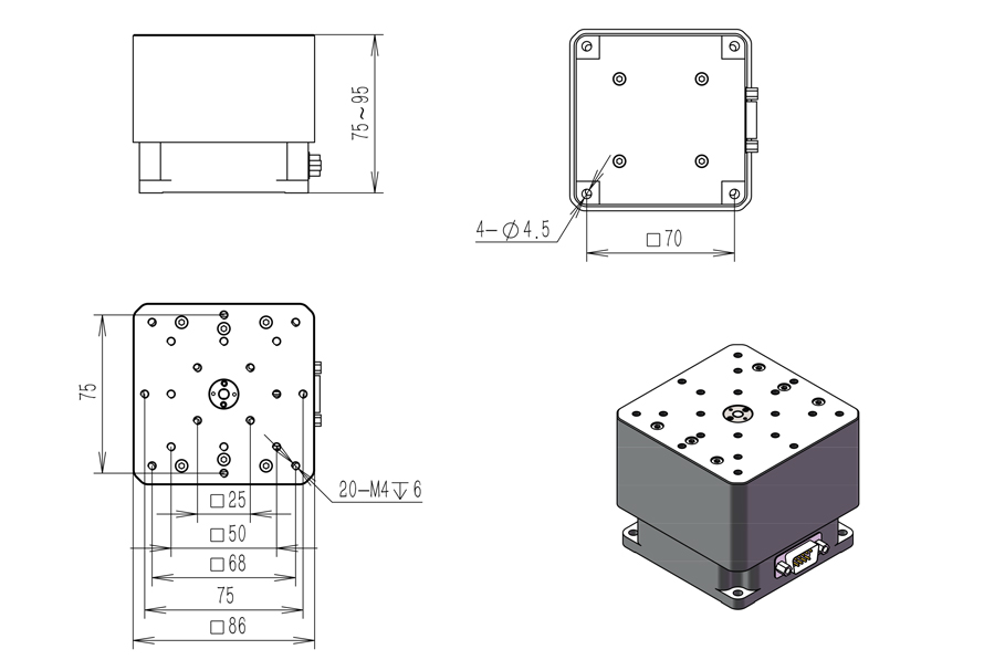 SN20高精度电动升降台精度1.5μm中心承载10公斤实验升降台 SN20高精度电动升降台精度1.5μm中心承载10公斤实验升降台