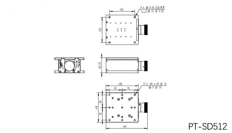 高精度Z轴手动升降台楔形一维高度调节精密微调位移台PT-SD512