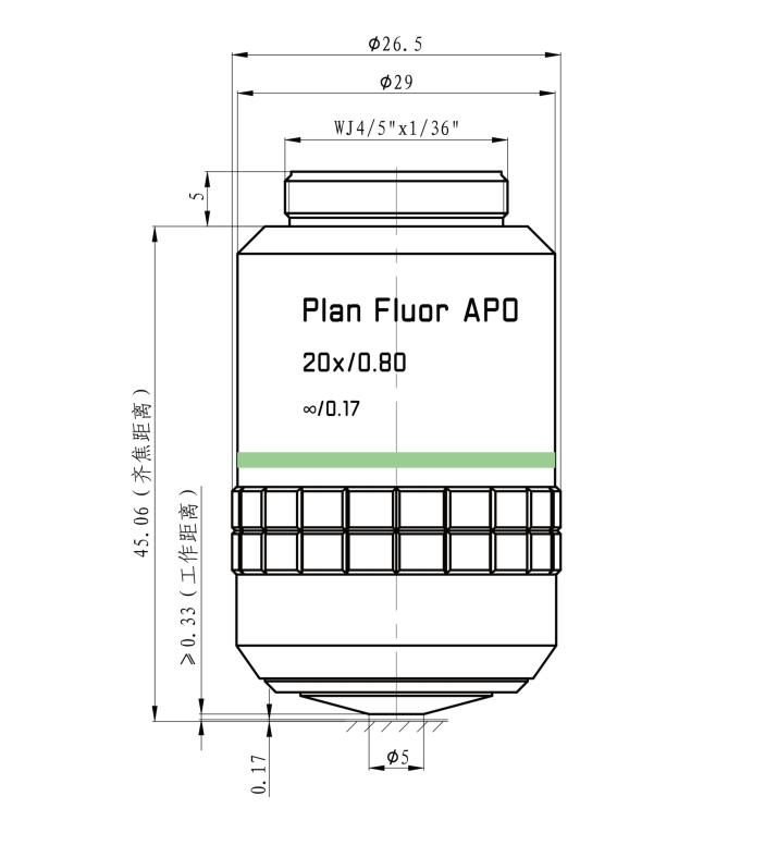 超大数值孔径荧光物镜 定制品 具体价格请联系