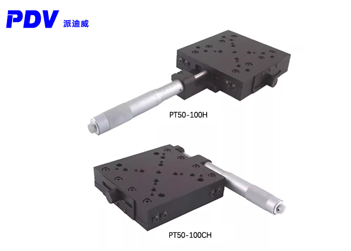 PT50-100H 高精度型手动平移台 测微头50mm行程位移台 PT50-100H 高精度型手动平移台 测微头50mm行程位移台