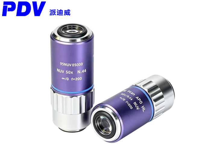 平场复消色差紫外物镜 放大倍率50X 数值孔径0.44 波长340~620nm